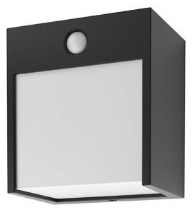 RABALUX Venkovní nástěnné LED osvětlení BALIMO s čidlem, 12W, 12x13cm, matné černé, IP44, čtverec 007478