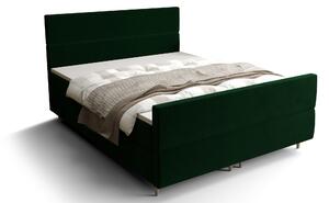 Manželská posteľ Boxspring 140 cm Flu plus (tmavozelená) (s matracom a úložným priestorom). 1046565