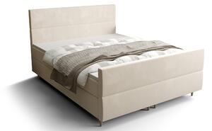 Manželská posteľ Boxspring 140 cm Flu plus (svetlobéžová) (s matracom a úložným priestorom). 1046569