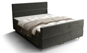 Manželská posteľ Boxspring 140 cm Flu plus (tmavosivá) (s matracom a úložným priestorom). 1046570