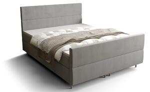 Manželská posteľ Boxspring 140 cm Flu plus (sivá) (s matracom a úložným priestorom). 1046574