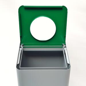 Odpadkový koš na tříděný odpad Caimi Brevetti Centolitri G, 100 L - zelený, sklo