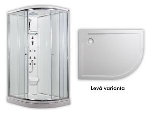 SIRIUS 120 x 90 cm - Masážní sprchový box model 5 čiré sklo levá vanička