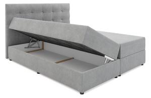 Kontinentální postel 140 cm Karen (černá) (s matrací a úložným prostorem). 1046601