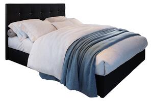 Manželská posteľ Boxspring 140 cm Karen (čierna) (s matracom a úložným priestorom). 1046601