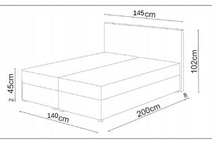 Kontinentální postel 140 cm Karen (béžová) (s matrací a úložným prostorem). 1046600