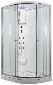 SIRIUS 120 x 90 cm - Masážní sprchový box model 5 čiré sklo levá vanička