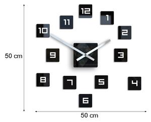 Moderní nástěnné hodiny CUBE (nalepovací hodiny na stěnu)