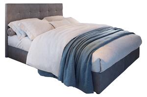 Manželská posteľ Boxspring 140 cm Karen (sivá) (s matracom a úložným priestorom). Vlastní profesionální přeprava až k Vám domů 1046602