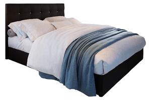 Kontinentální postel 140 cm Karen (tmavě hnědá) (s matrací a úložným prostorem). 1046603