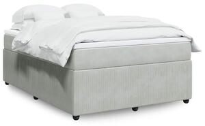 Box spring postel s matrací světle šedá 140x190 cm samet 3285638