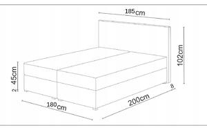 Kontinentální postel 180 cm Karen (černá) (s matrací a úložným prostorem). 1046609