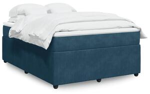 Box spring postel s matrací tmavě modrá 140x200 cm samet 3285648