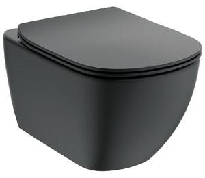 Ideal Standard Tesi - Závěsné WC se sedátkem softclose, Aquablade, černá T3546V3