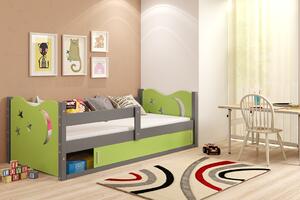 Dětská postel Mikolaj 1 80x160 - 1 osoba - Grafitová, Zelená
