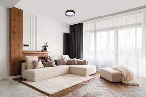 KANLUX Přisazené stropní LED osvětlení RIFA, 17,5W, denní bílá, kulaté, černé 36462
