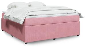 Box spring postel s matrací růžová 180x200 cm samet 3285661
