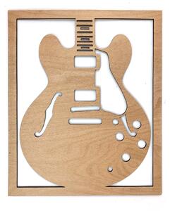 Dřevěná nástěnná dekorace Semiakustická kytara