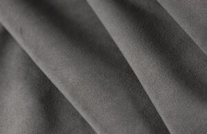 Tmavě šedá sametová rohová pohovka MICADONI Jennifer 341 cm, levá