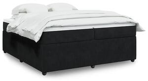 Box spring postel s matrací černá 200x200 cm samet 3285664