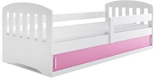 Dětská postel Classic 1 80x160 - 1 osoba – Bílá, Růžová