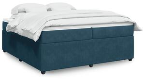 Box spring postel s matrací tmavě modrá 200x200 cm samet 3285666