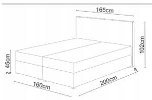 Manželská postel Boxspring 160 cm Lilac (vzor + černá) (s matrací a úložným prostorem). 1046648