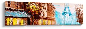 Obraz - Deštivého počasí a Eiffelovvy věže (170x50 cm)
