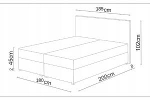 Manželská postel Boxspring 180 cm Lilac (vzor + bílá) (s matrací a úložným prostorem). 1046664