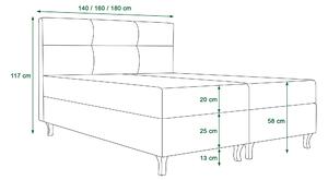 Manželská postel Boxspring 140 cm Lumba (béžová) (s matrací a úložným prostorem). 1046676