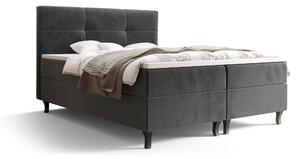 Manželská postel Boxspring 140 cm Lumba (tmavě šedá) (s matrací a úložným prostorem). 1046670