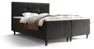 Manželská postel Boxspring 160 cm Lumba (černá) (s matrací a úložným prostorem). 1046677