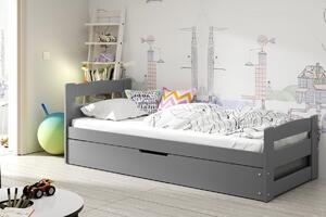 Dětská postel Ernie - 1 osoba, 90x200 s úložného prostoru – Grafit