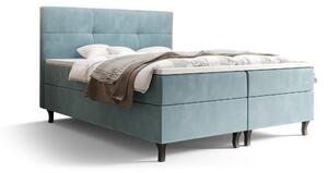 Manželská postel Boxspring 160 cm Lumba (šedomodrá) (s matrací a úložným prostorem). 1046679