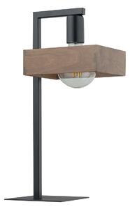 SIGMA Stolní skandinávská lampa ROBIN, 2xE27, 60W, hranatá, černá/hnědá 50251