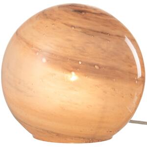 Růžová skleněná stolní lampa J-line Planet 20 cm