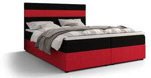 Manželská posteľ Boxspring 140 cm Locos (tmavohnedá + červená) (s matracom a úložným priestorom). 1046694