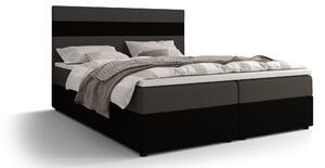 Manželská posteľ Boxspring 140 cm Locos (šedá + černá) (s matracom a úložným priestorom). 1046696