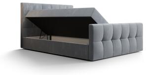 Manželská postel Boxspring 140 cm Macheta (černá) (s matrací a úložným prostorem). 1046711