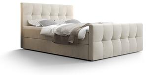 Manželská posteľ Boxspring 140 cm Macheta (béžová) (s matracom a úložným priestorom). 1046718