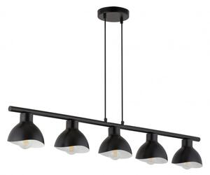 SIGMA Závěsné industriální osvětlení FLOP nad jídelní stůl, 5xE27, 60W, černé 32423