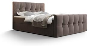 Manželská posteľ Boxspring 160 cm Macheta (hnedá) (s matracom a úložným priestorom). 1046725