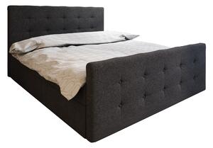 Manželská posteľ Boxspring 140 cm Milagros 1 (čierna) (s matracom a úložným priestorom). 1046736