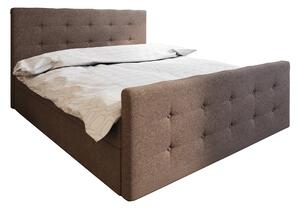 Manželská posteľ Boxspring 180 cm Milagros 1 (tmavohnedá) (s matracom a úložným priestorom). 1046746