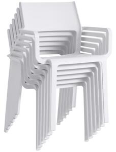 Nardi Bílá plastová zahradní židle Trill s područkami