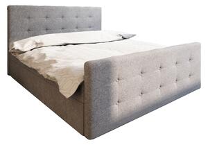 Manželská postel Boxspring 140 cm Milagros Comfort 1 (šedá) (s matrací a úložným prostorem). 1056163