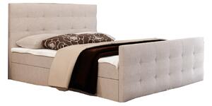 Manželská posteľ Boxspring 140 cm Milagros 2 (béžová) (s matracom a úložným priestorom). 1046751