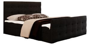 Manželská postel Boxspring 140 cm Milagros 2 (černá) (s matrací a úložným prostorem). 1046752