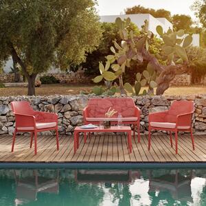 Nardi Červený plastový zahradní stolek Net 100 x 60 cm