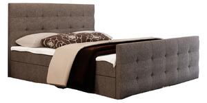 Manželská posteľ Boxspring 140 cm Milagros 2 (sivá) (s matracom a úložným priestorom). 1046753